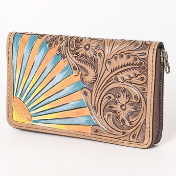 OHLAY WALLET Hand Tooled Genuine Leather women bag western handbag purse